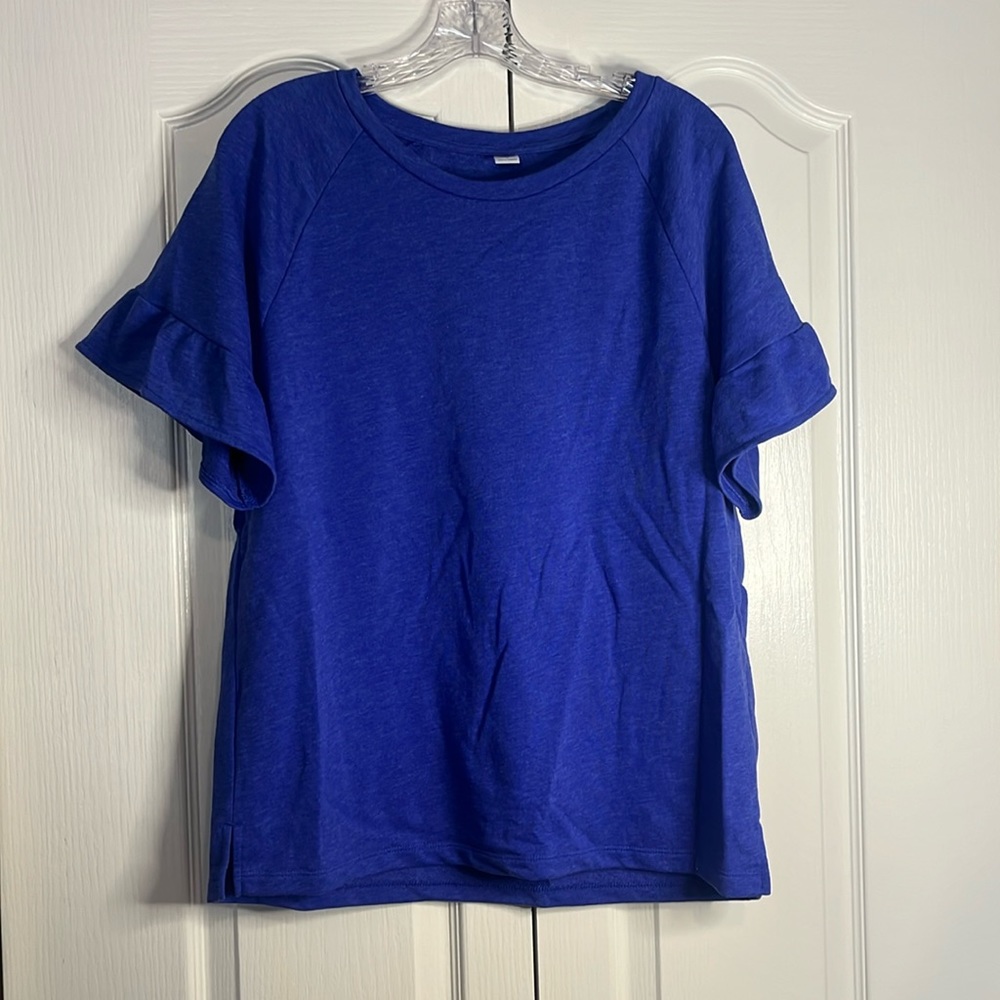 Old Navy casual business blue short sleeve top in size L